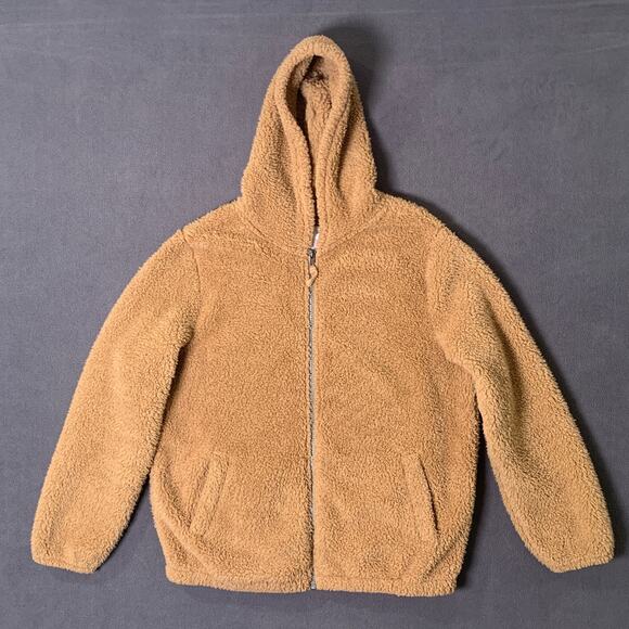 So Jacket Large Hood Cozy Softest Sherpa Faux Fur Cabincore Sherling Sweater - Picture 1 of 8
